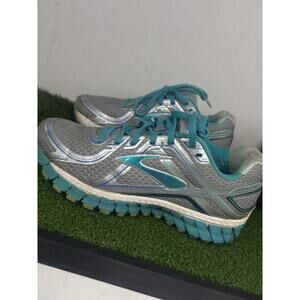Brooks Adrenaline GTS 16 Running Shoes Womens Sz 7.5 Wide Teal Grey Athletic